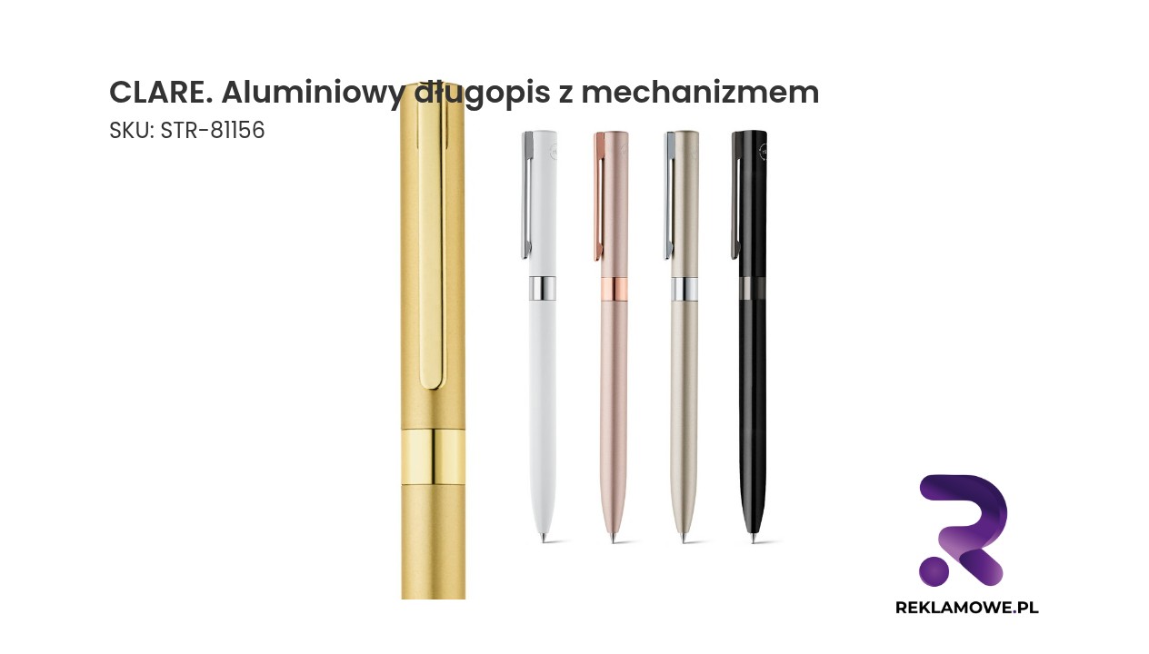 CLARE aluminiowy długopis z mechanizmem – elegancki długopis reklamowy