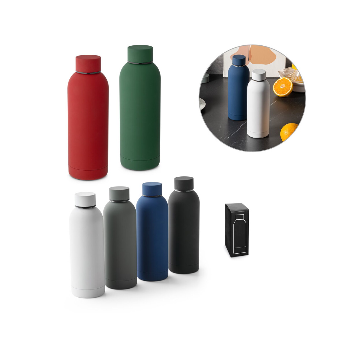 ODIN. Butelka ze stali nierdzewnej 550 mL 94603_set