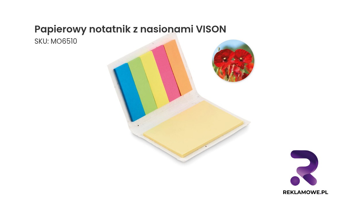 Papierowy notatnik z nasionami VISON – ekologiczny notes do zapisywania z możliwością zasadzenia okładki