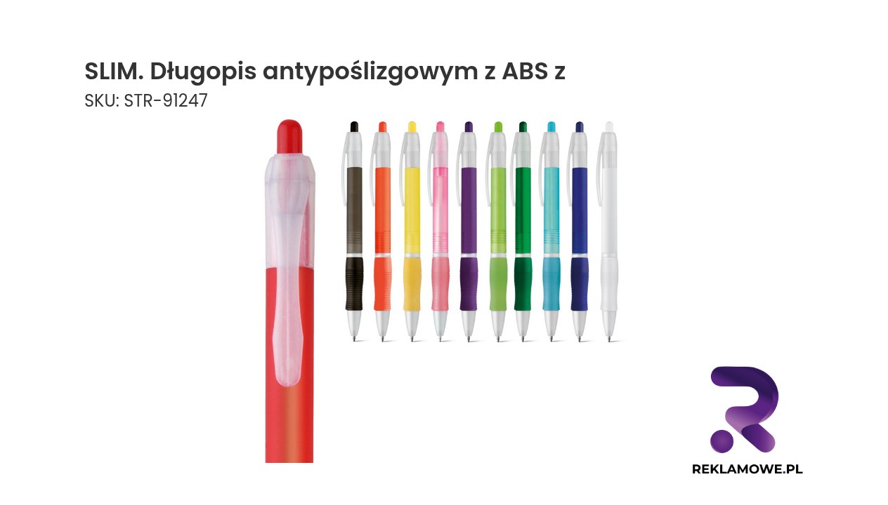 SLIM. Długopis antypoślizgowym z ABS z klipsem SLIM długopis antypoślizgowy z ABS