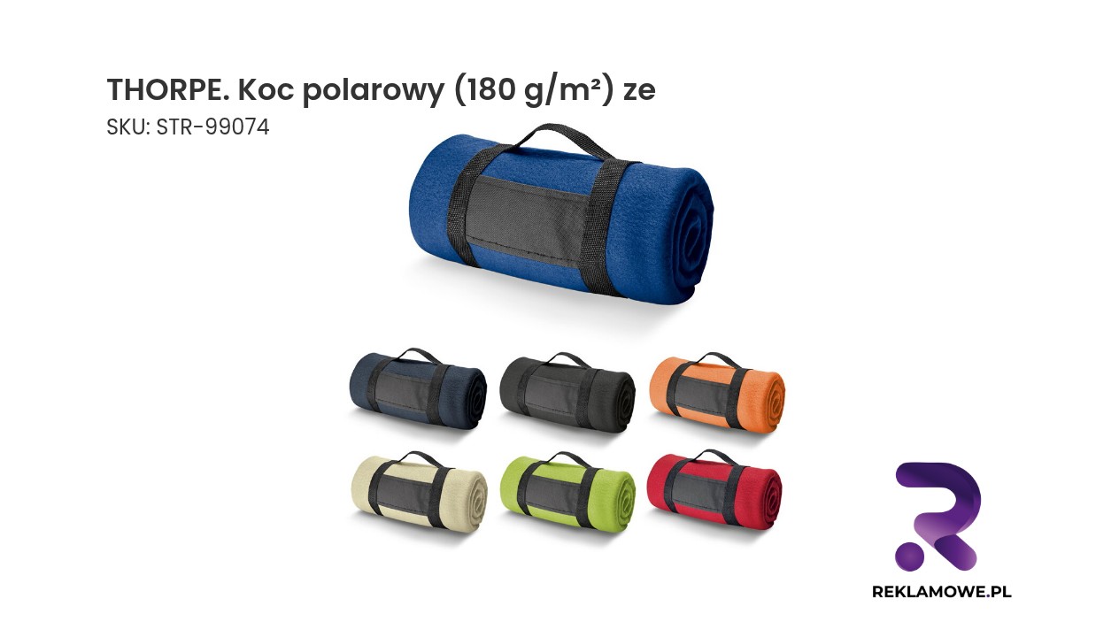 THORPE. Koc polarowy (180 g/m²) ze zdejmowanym uchwytem THORPE koc polarowy 180 g/m²