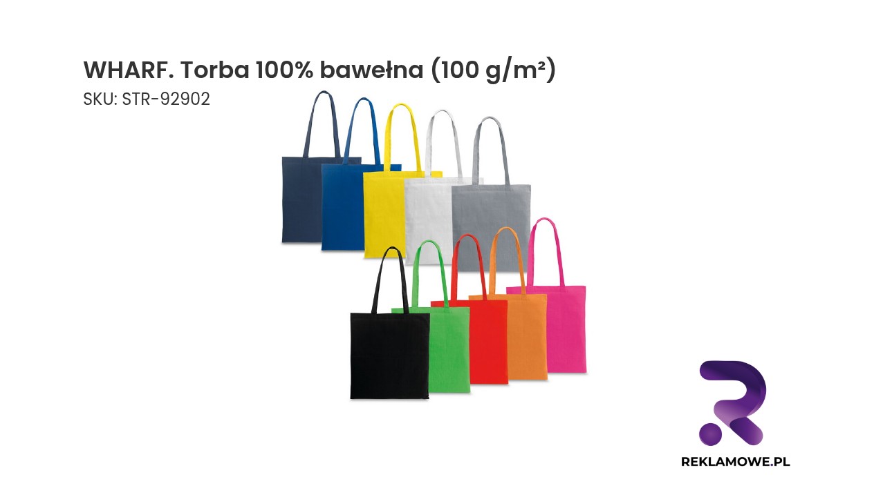WHARF. Torba 100% bawełna o gramaturze 100 g/m² – lekka torba bawełniana na zakupy